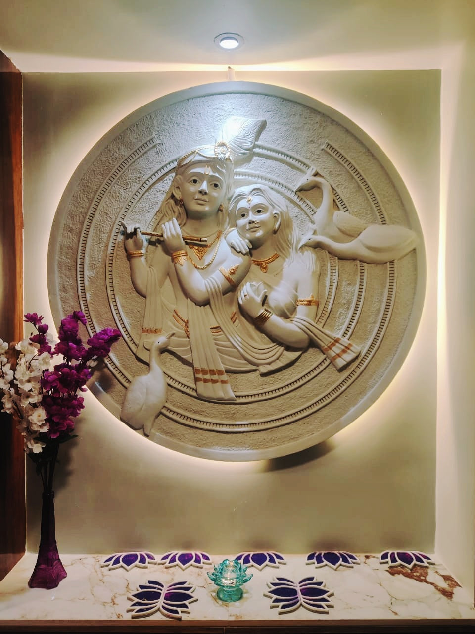 Radha Krishna Wall Hanging Sculpture 3.5 Feet