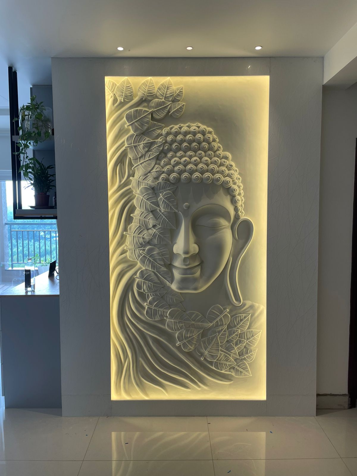 Buddha Relief Wall Mural and Sculpture 8x4 feet