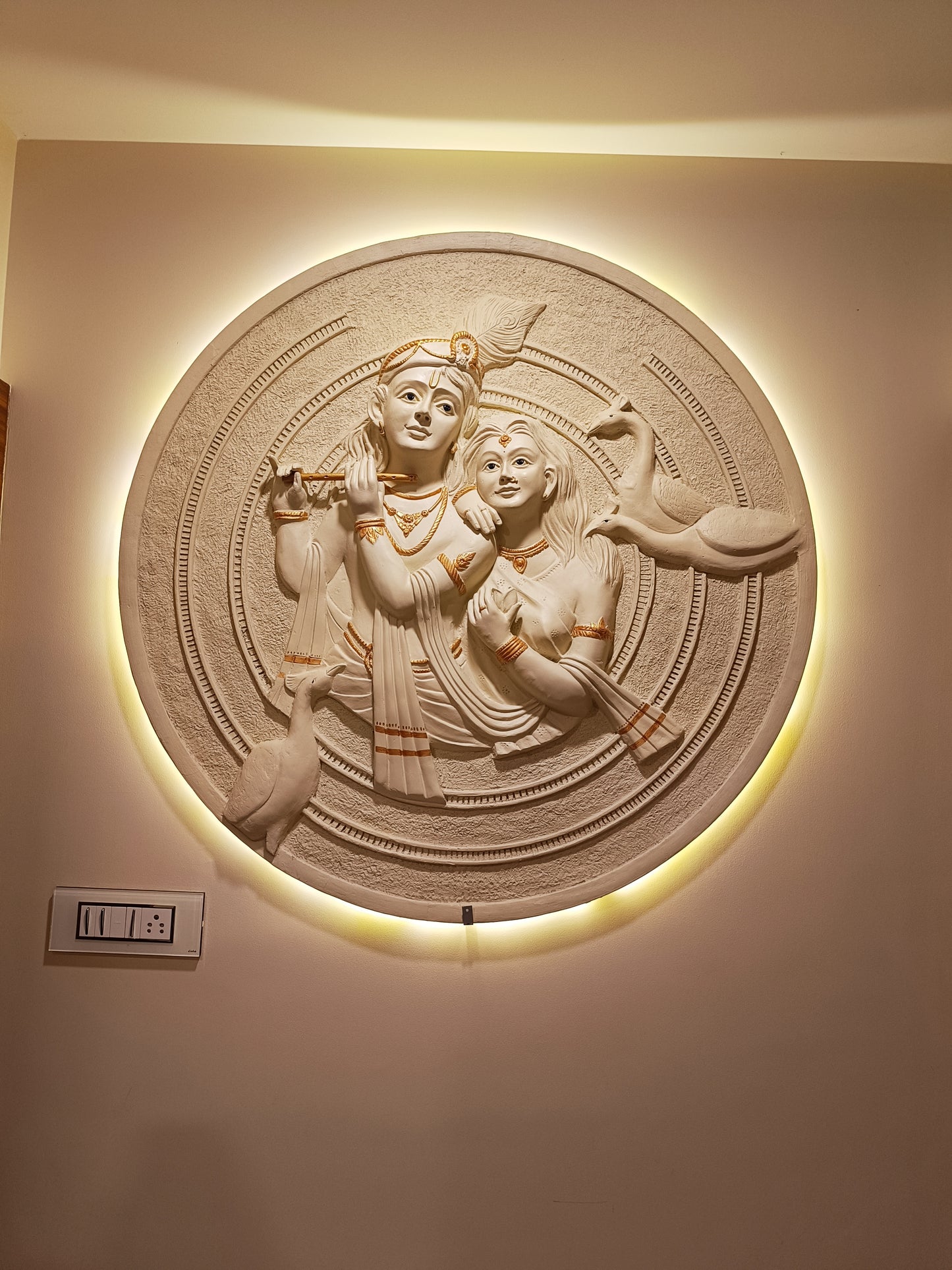 Radha Krishna Wall Hanging Sculpture 3.5 Feet