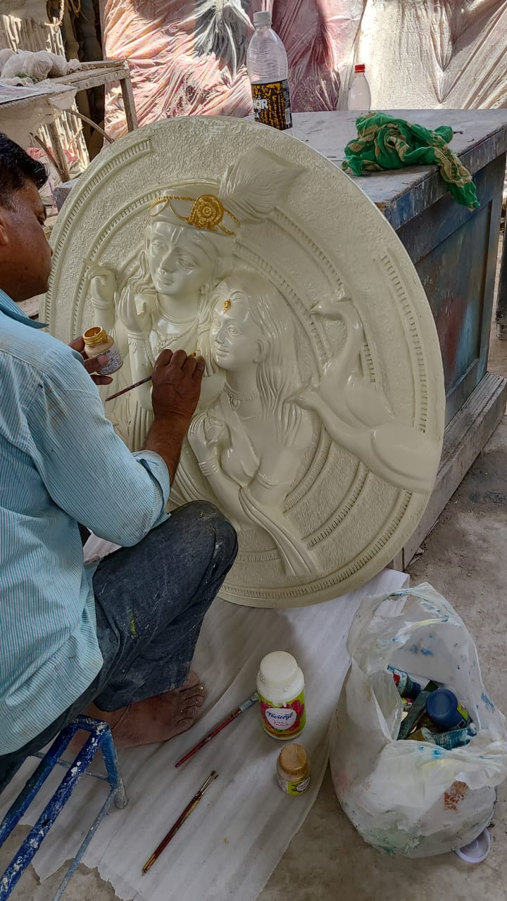 Radha Krishna Wall Hanging Sculpture 3.5 Feet