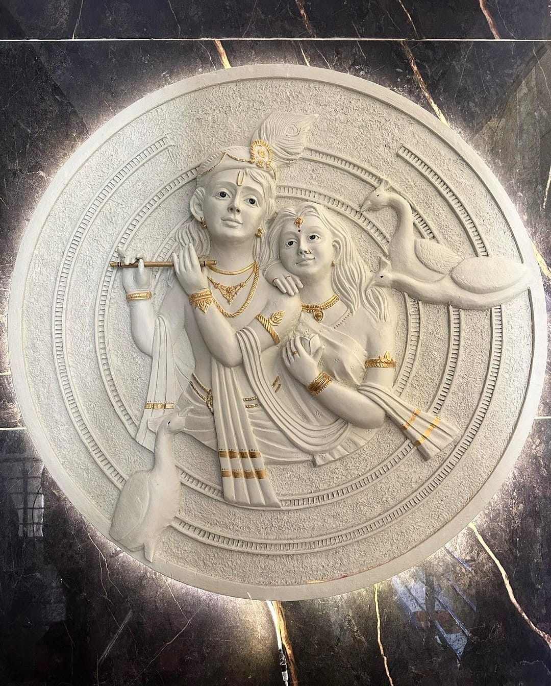 Radha Krishna Wall Hanging Sculpture 3.5 Feet