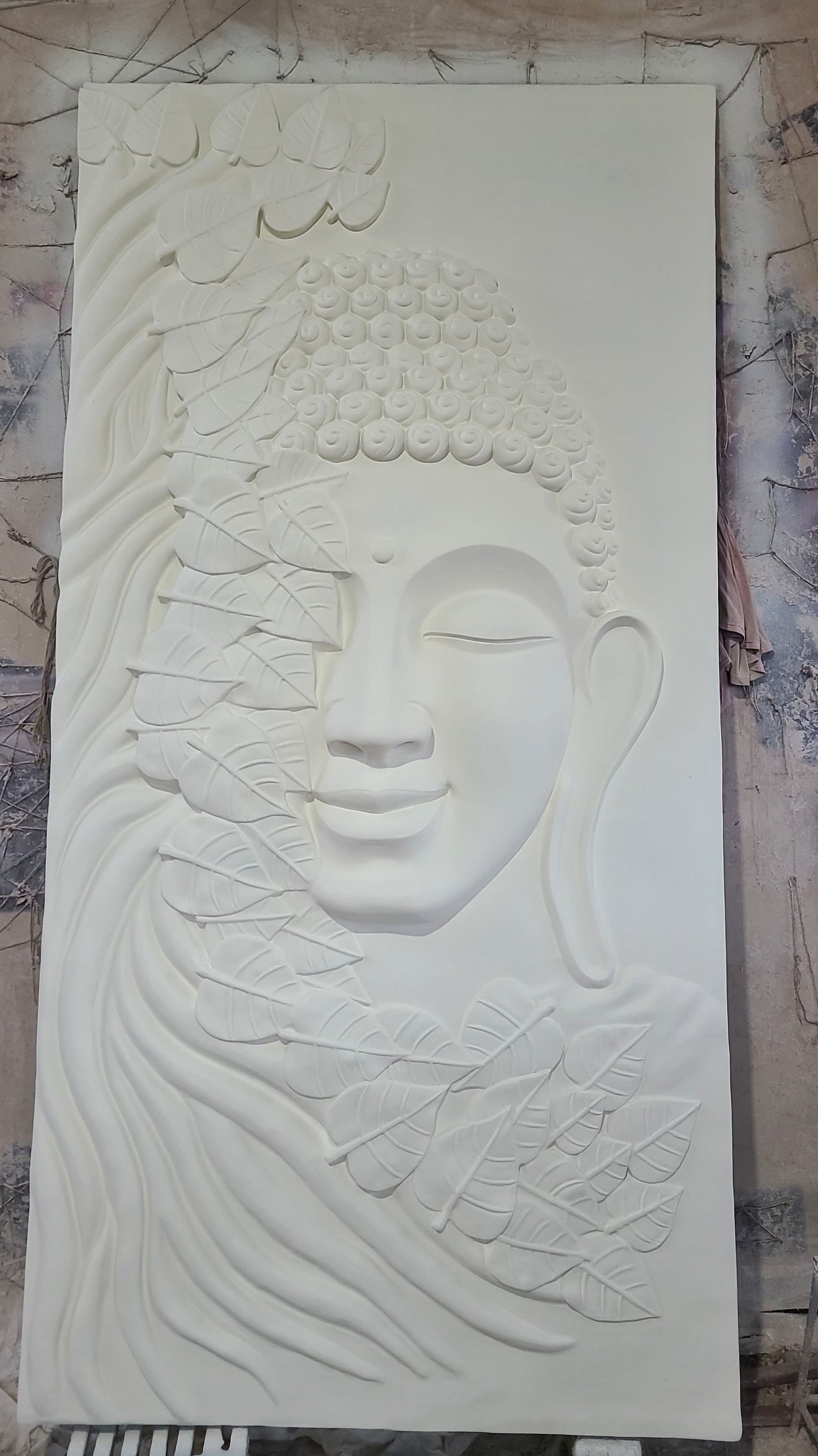 Buddha Relief Wall Mural and Sculpture 8x4 feet