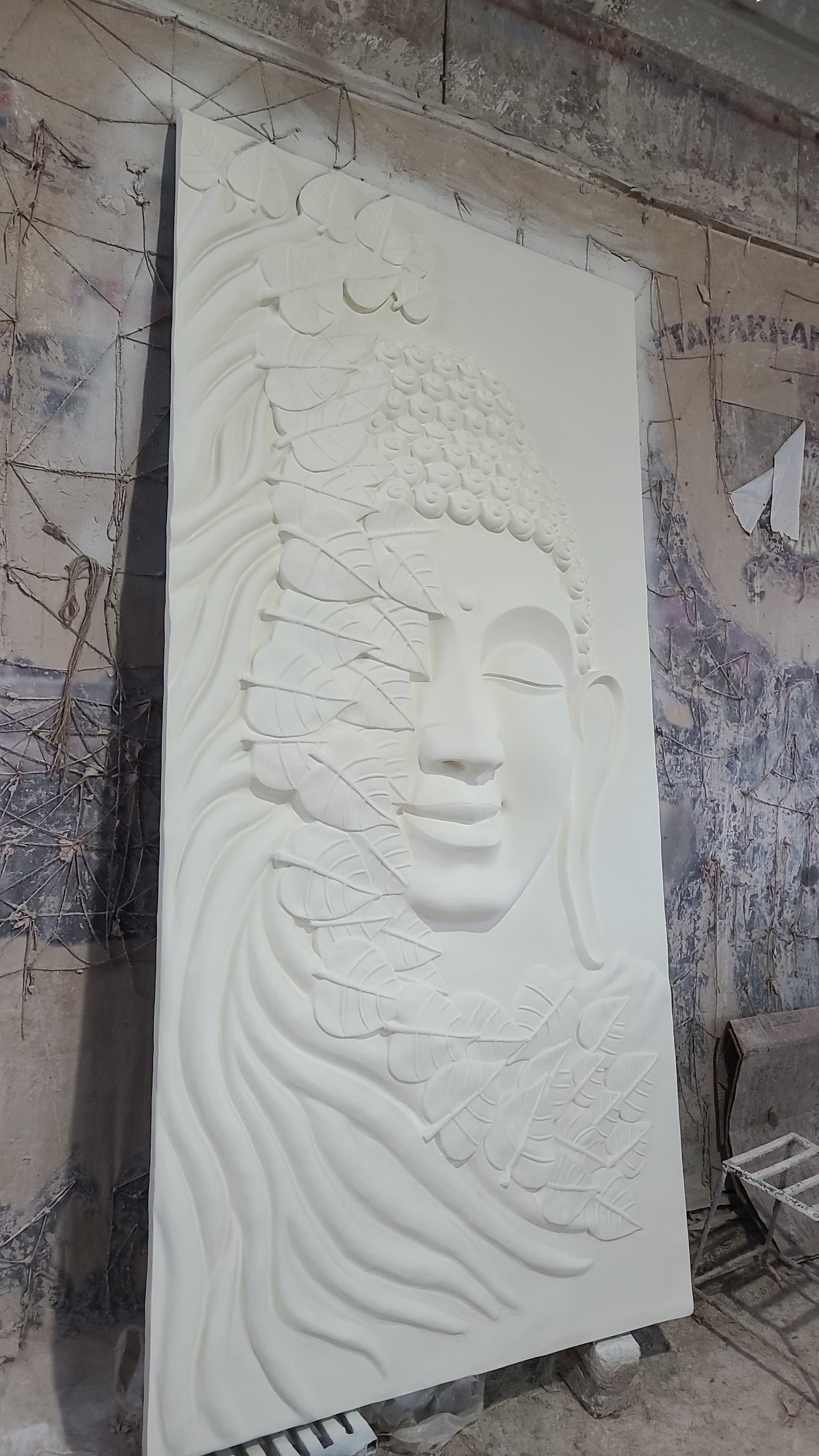 Buddha Relief Wall Mural and Sculpture 8x4 feet