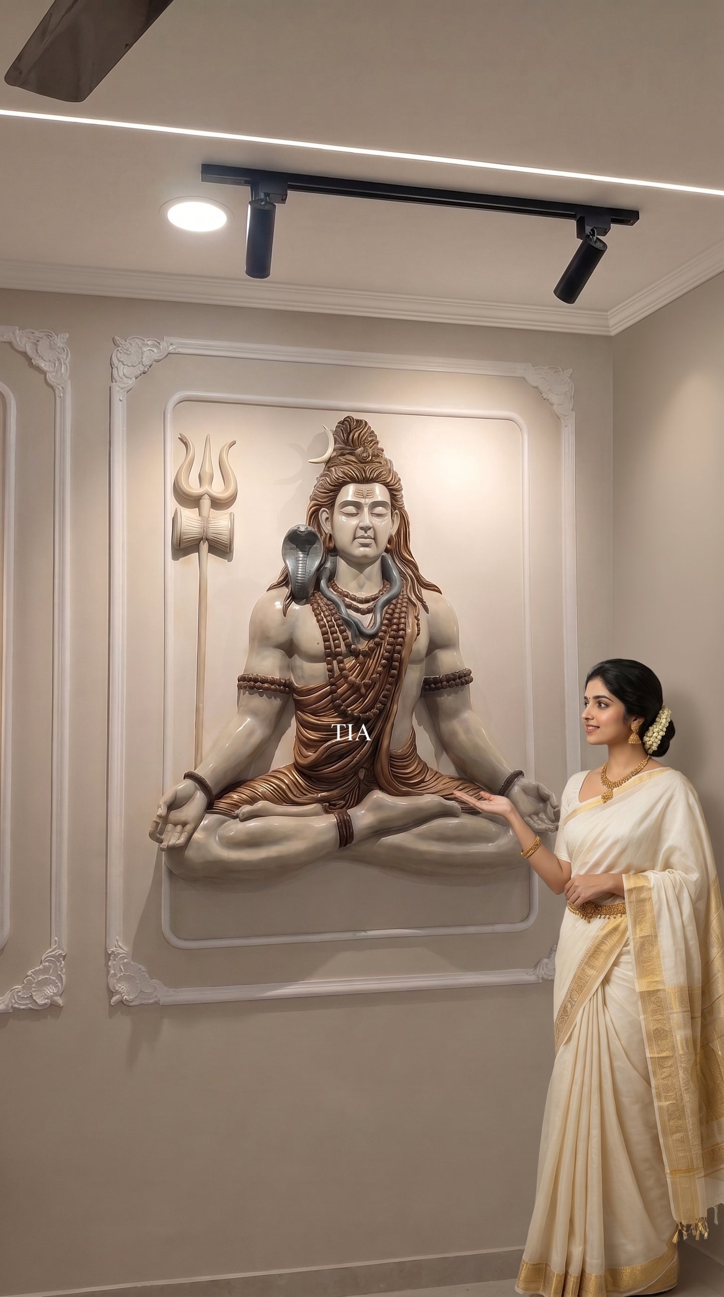 Lord Shiva Wall Hanging 3D Artwork | 3.5 ft x 3 ft