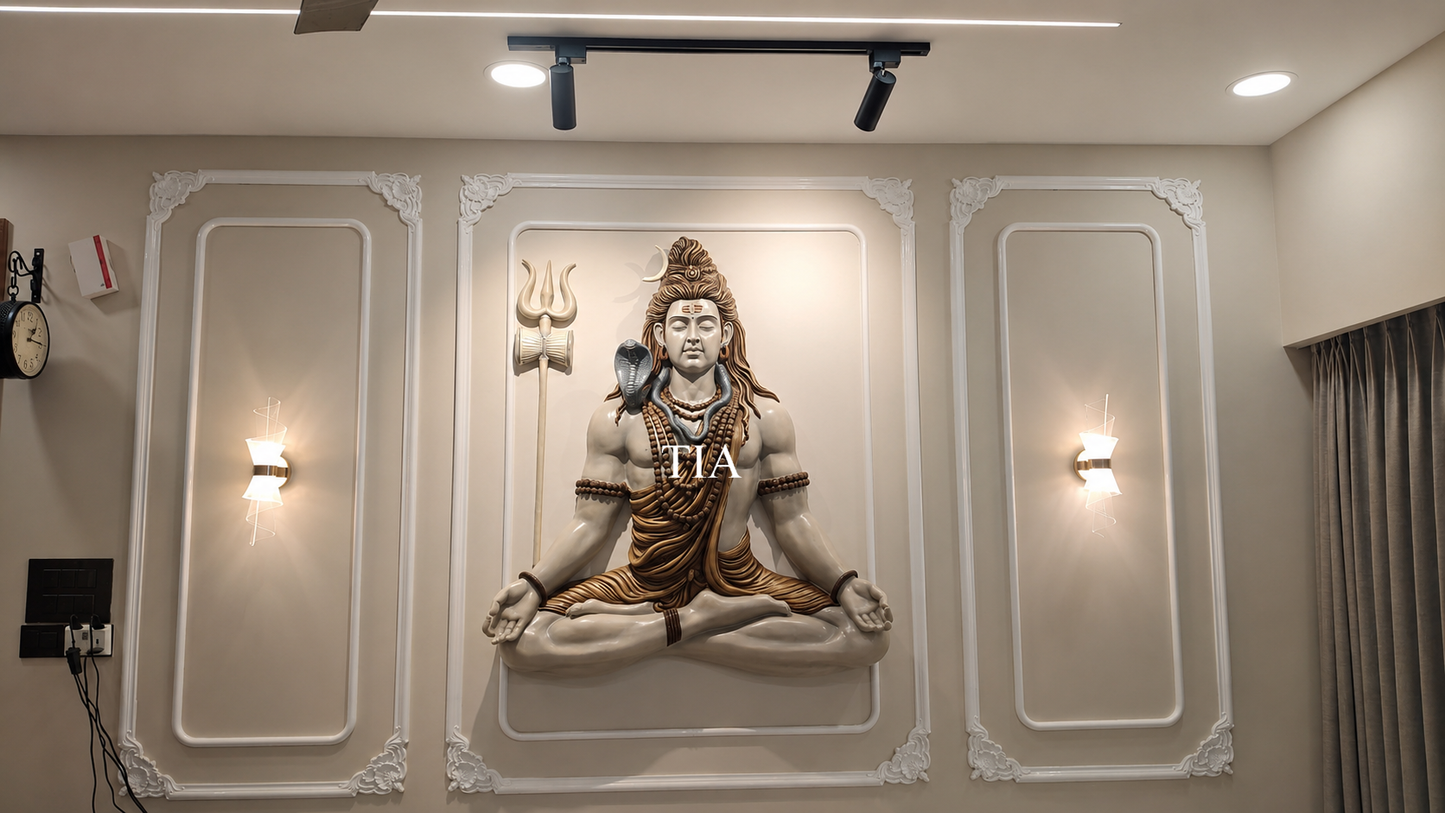 Lord Shiva Wall Hanging 3D Artwork | 3.5 ft x 3 ft