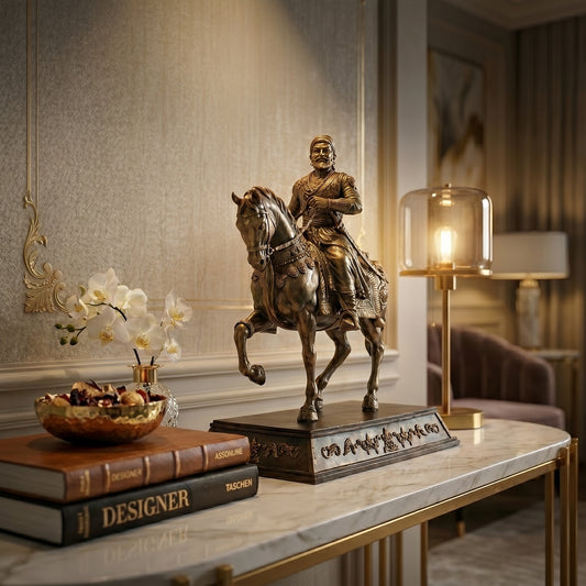 Chatrapati Shivaji Maharaj with Horse Sculpture