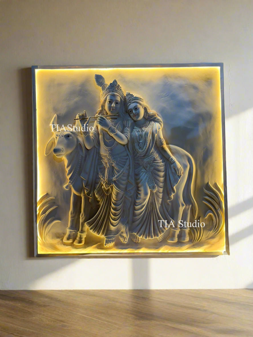 Radha Krishna 4x4 Relief Wall Mural