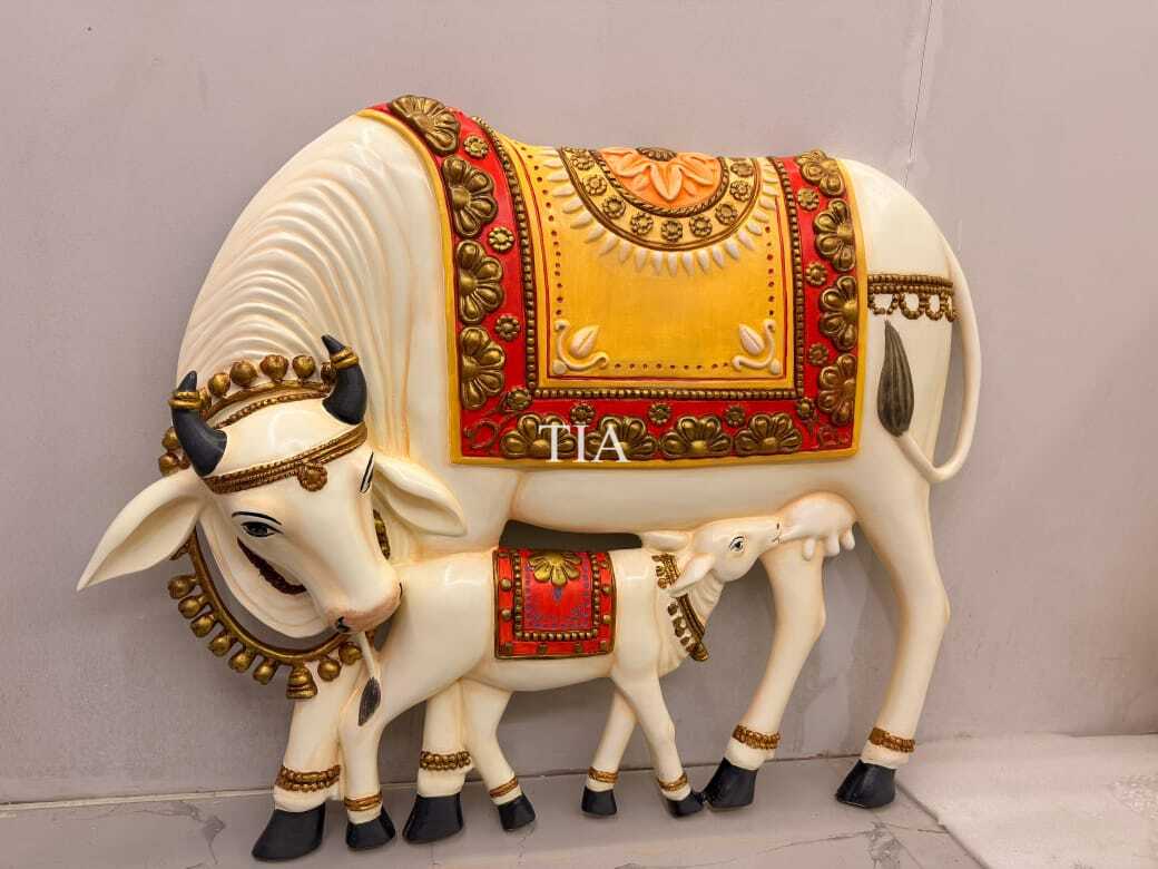 Cow and Calf Relief Wall Sculpture for Decor  3.5*3 feet