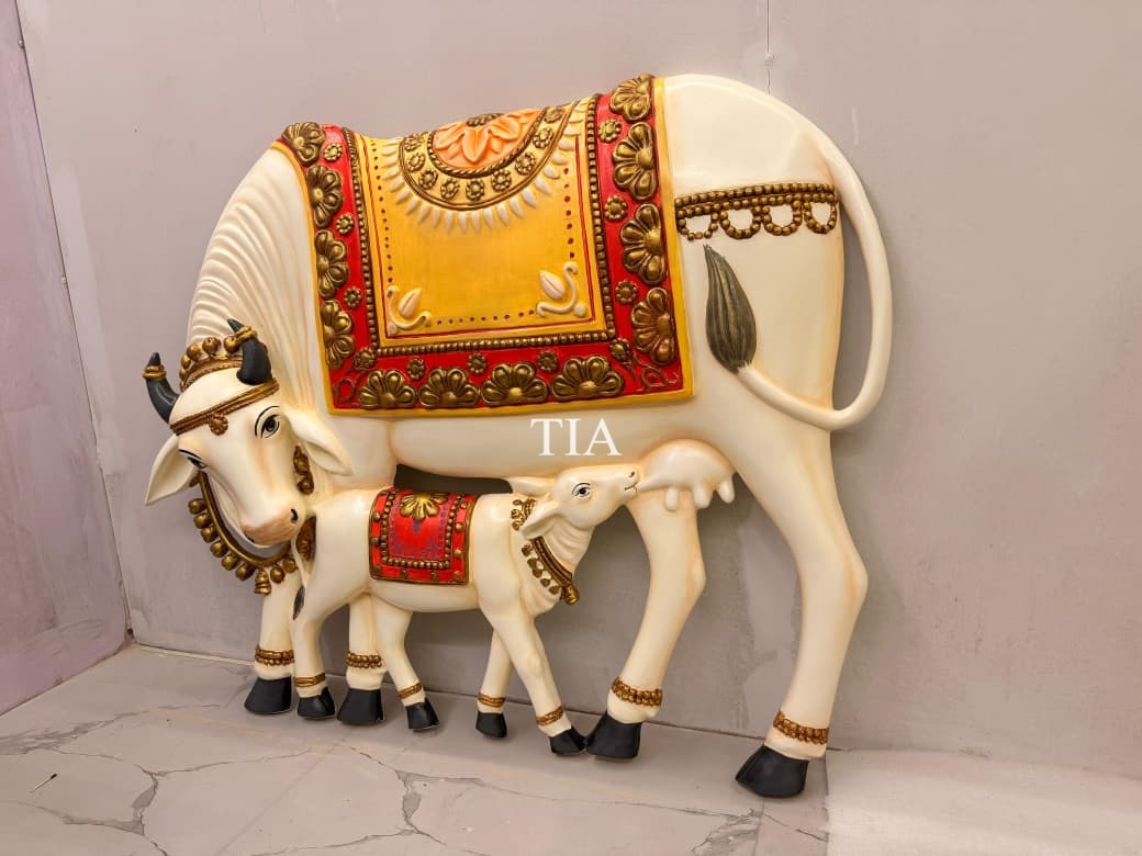 Cow and Calf Relief Wall Sculpture for Decor  3.5*3 feet