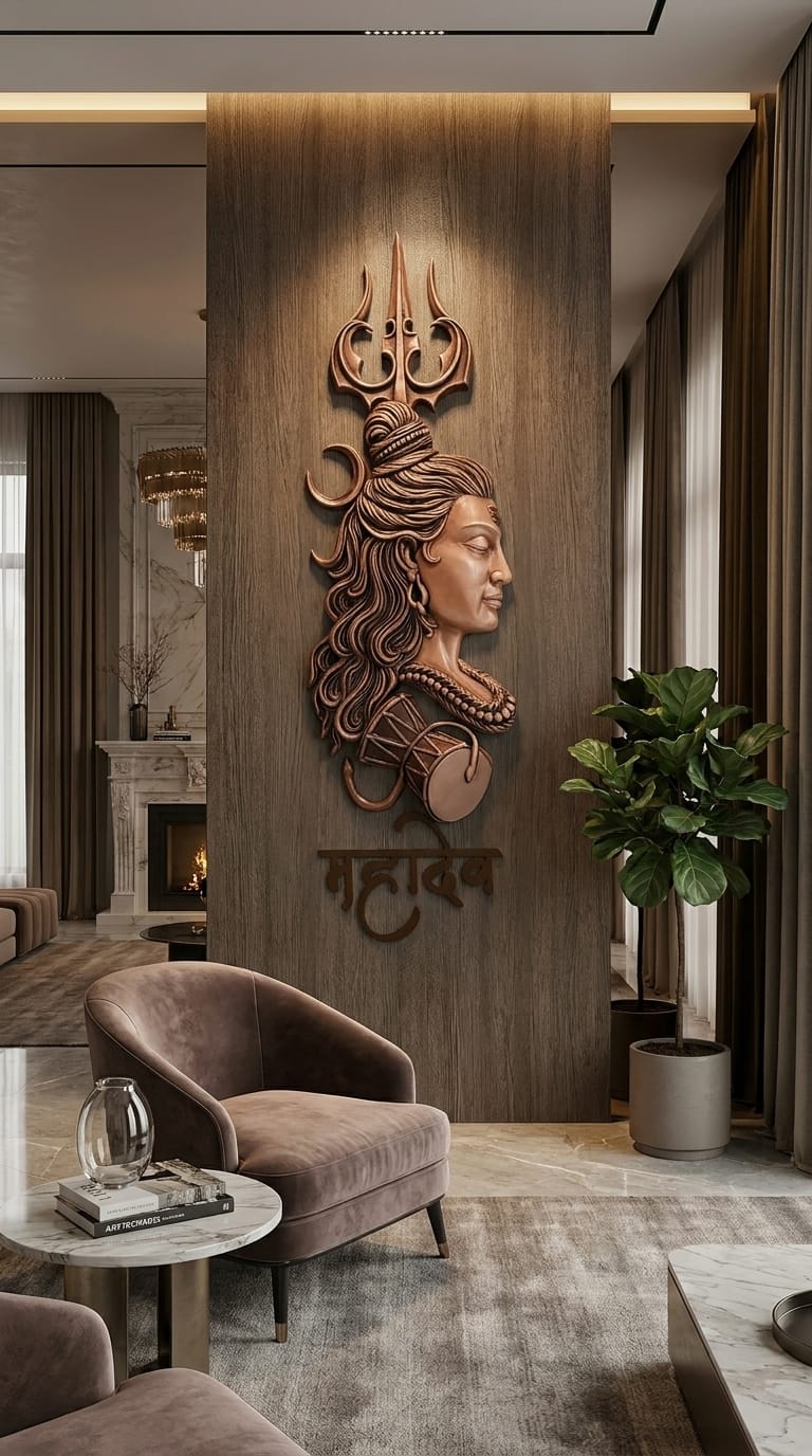 Lord Shiva Abstract Design  Relief Wall Sculpture